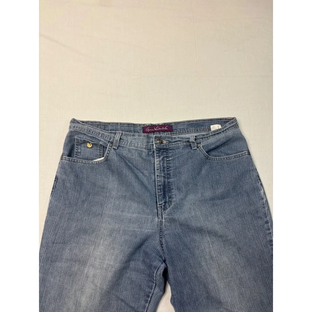 Gloria Vanderbilt Amanda Jeans Womens 16 Average Blue Straight Leg Medium Wash